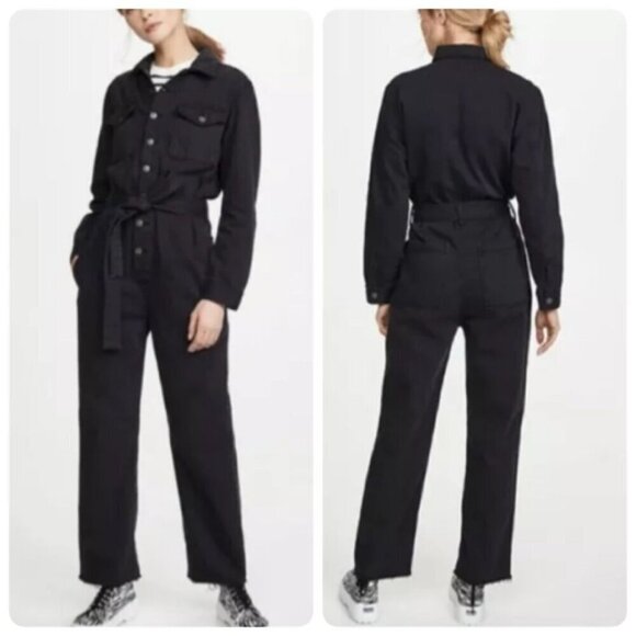 Boyish The Guy Slim Denim Jumpsuit Small in Denim Charcoal - Picture 1 of 12